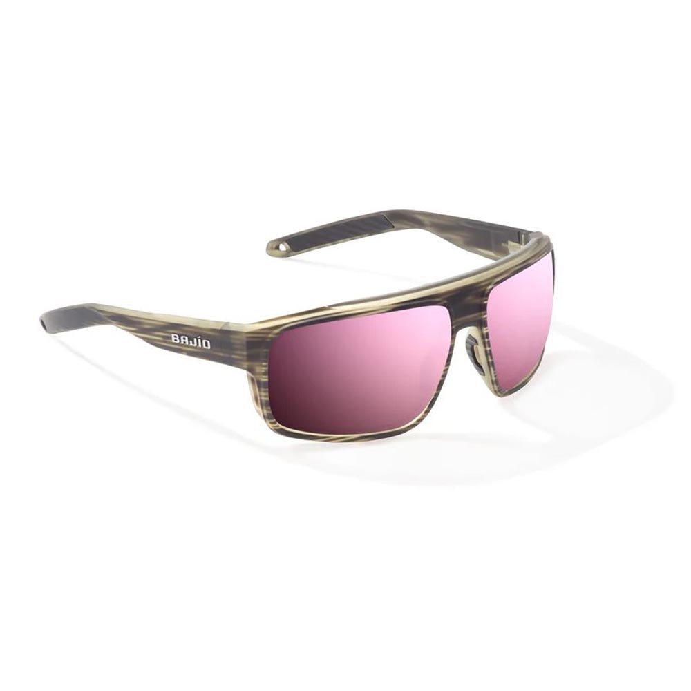 Bajio Greenland Sunglasses Polarized in Grey Grass Matte with Rose Mirror Glass